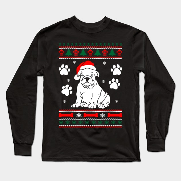 Bulldog Ugly Christmas Model Long Sleeve T-Shirt by D3monic